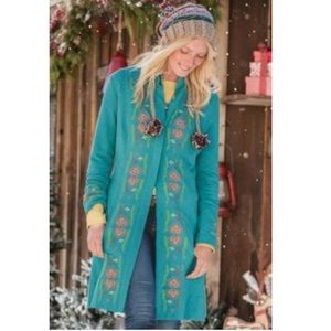Sundance Freya Turquoise Embroidered Coat